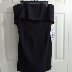 Emma Street Black Strapless Dress w Ruffle 12